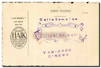 Gonzague (Marcel-Vibert) e de Peyrolles (Hip. Paulet) — cena de filme — Éditions Cinématographiques Jacques Haïk, n°8 — Verso