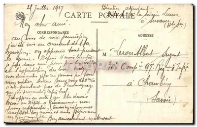 Bilhete postal antigo Haut Du Them — Verso