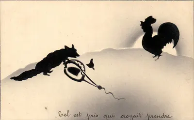 Caça ao frango — cena de silhueta — A.L.G. — Paris
