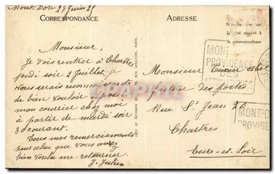 Le Mont-Dore - Entrada das Gorges do Inferno e Aiguilhas do Diabo - LL Selecta 132 — Verso