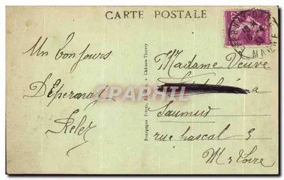 Epernay (Marne) — Teatr i Plac Thiers — Wydawca J. B. — Rewers