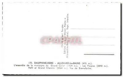 DAUPHINÉ-ISÈRE — Allevard-les-Bains (475 m.) — Éditions Albert Feugier — Verso