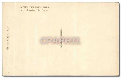Hôtel des Invalides — Interior do Dôme — Éditions A. Noyer - Paris — Verso