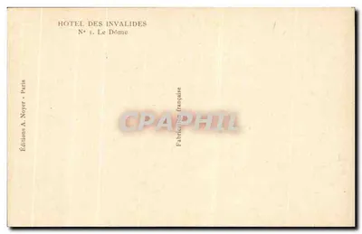Albergo dei Invalidi — Cupola — Edizioni A. Noyer, Parigi — Verso