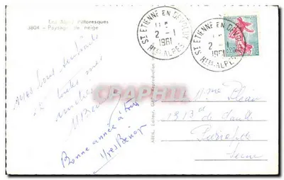Les Alpes Pittoresques — Paisaż śnieżny — ABEL, Wydawca — Rewers