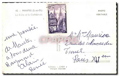 Mantes-la-Jolie — A Sena e a Catedral — Edições GABY — Verso