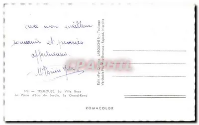 Toulouse — La Pièce d'Eau du Jardin du Grand-Rond — Labouche — Achterkant