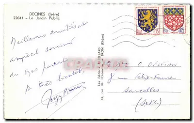 Decines (Isère) — Publiczny ogród — Wydawnictwo Économie, Bron (Rhône) — Rewers