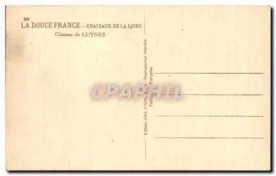 Zamek Luynes — Loara — Wydawnictwo Art Yvon, Francja — Rewers