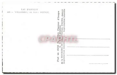 Lago de Annecy — Talloires em frente : Duingt — G. Rosset-Mignod — Verso