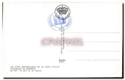 Puerto de Mónaco — Los maravillosos lugares de la Costa Azul — Edición del Palacio de Mónaco OF 59 — Reverso