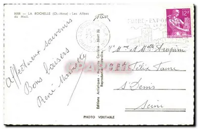 Les Allées du Mail — La Rochelle — Editor FLOR, n° 8008 — Verso