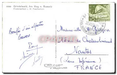 Grindelwald — Finsteraarhorn u. Kl. Fiescherhorn — Th. E. Geyer & v. Klopffenstein, n° 5089 — Verso