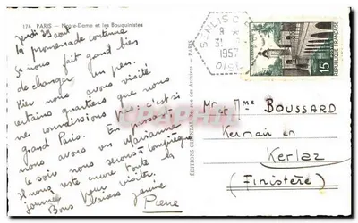 Nossa Senhora de Paris — vista da Sena — Éditions Chantal — Verso