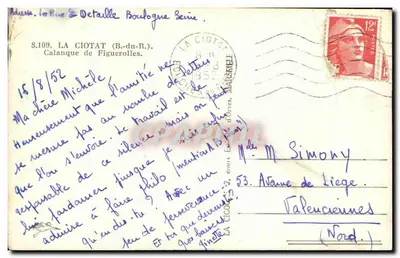 Calanque de Figuerolles — La Ciotat (B.-du-R.) — Série 8.109 — Verso