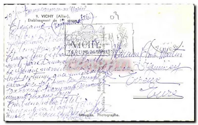 Vichy — Estabelecimento de Primeira Classe — Edições Fotográficas Mouguins — Verso