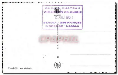 Vianden - Zamek Przywódców Oranżystów - wydawca Trips, n° 1953 — Rewers