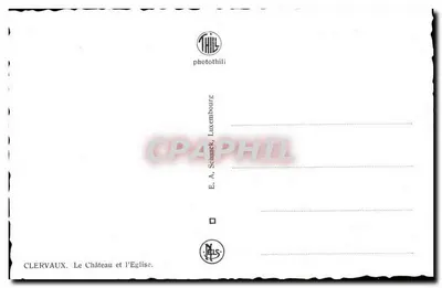 Clervaux — O Castelo e a Igreja — E.A. Thill, Schaeffbourg — Verso