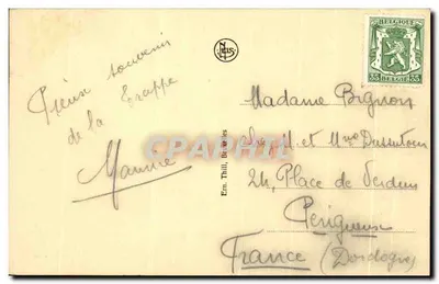 Abadia Nossa Senhora de Scourmont, Forges-Chimay — Coro dos monges e altar maior — Editor J. Thill, Bruxelas — Verso