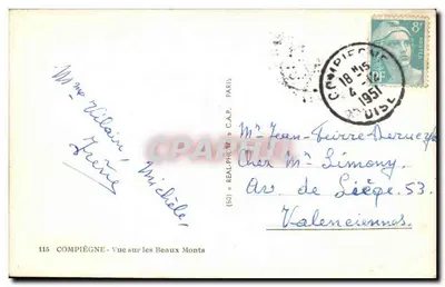 Compiègne – Widok na Beaux Monts – REAL PHOTO C.A.P. nr 115 — Rewers