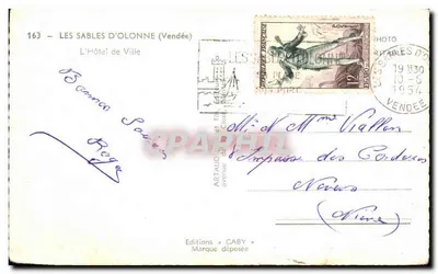 Les Sables-d'Olonne — L'Hôtel de Ville avec son clocher à horloge — Éditions GABY n°163 — Verso