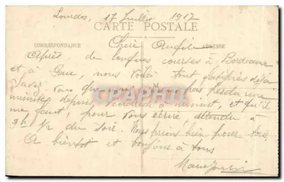 Lourdes — A Aparição da Virgem Imaculada — Sirevgeol, editor, Limoges-Lourdes — Verso
