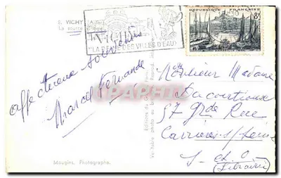 Interior de um bar na estação de Vichy — Editor: Éditions photo au breton, n° 8. Vichy, França — Verso