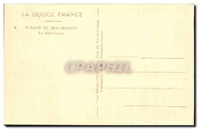 Pałac Malmaison — Biblioteka — Wydawca: La Douce France — Rewers