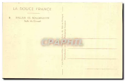 Pałac w Malmaison — Sala Radców — Éditions d'Art Yvon — Rewers