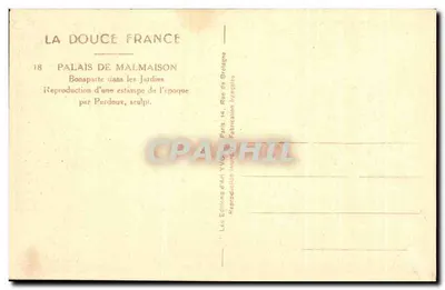 Palácio de Malmaison — Bonaparte nos jardins — Edições d'Art Yvan, Paris — Verso