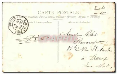 Bilhete postal antigo Versailles Grand Trianon Quarto de Luís Felipe — Verso