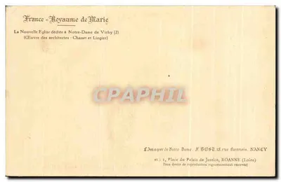 Église Notre-Dame de Vichy — éditeur Y. BLOST — Verso