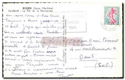 Rouen Le Pot — Z Normandii — Wyd. La Cigogne, Rouen — Rewers