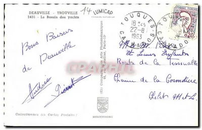 Deauville - Het jachthaventje — Antieke ansichtkaart Lumicap n°14, uitgever Mexichrome — Achterkant