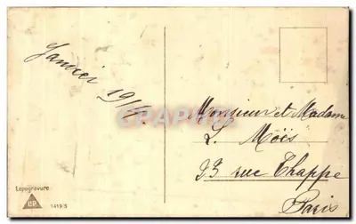 Paisagem rural com casa — Editor Lepogravure, n° 1419/5 — Verso
