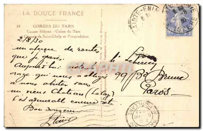 Góry Tarnu — Causse Méjean — Kanion Tarnu — Cirque Saint-Chély i Pougnadoires — wydawca La Douce France — Rewers