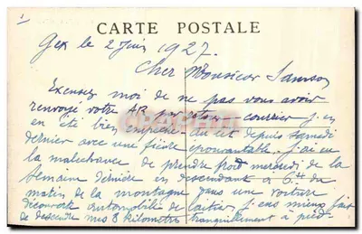 Gex — Vista geral e Col de la Faucille — editor desconhecido, n° 705 — Verso