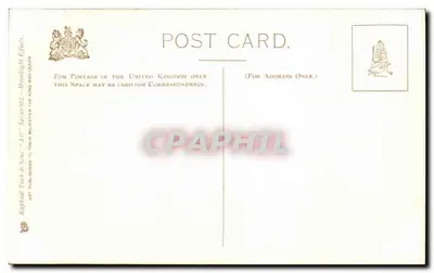 A maré descendente — Fotografia de Col. Stuart Worley — Edição Raphael Tuck & Sons — Verso