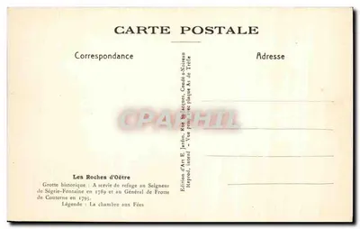 As Rochas d'Oêtre — A Gruta — Edição de Arte E. Jardin, Rue St Jacques, Condé-sur-Trêfle — Verso