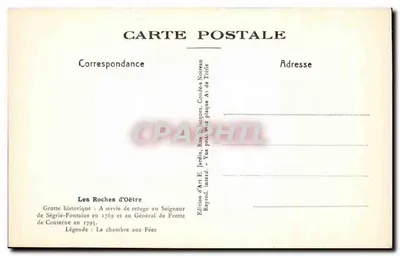 Les Roches d'Oëtre — A Gruta — A Suiça Normanda — Edição de Arte E. Jardin, Reprod. 1895 — Verso