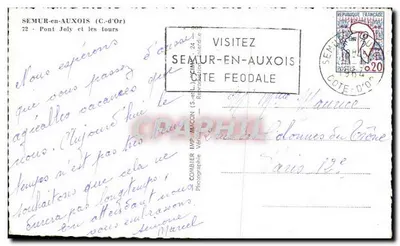 Semur-en-Auxois — Most Joly i wieże — Combièr Imp. Macôn — Rewers