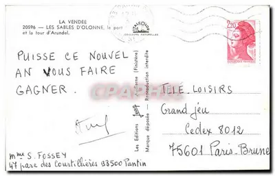 Les Sables-d'Olonne — het haven en de toren van Arundel — Les Éditions Jean — Achterkant
