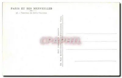 Tumba del Soldado Desconocido — París — Editor A. Leconté — Reverso