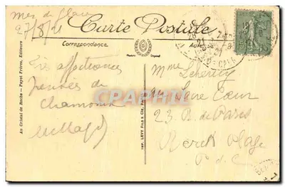 Chamonix — Ogólny widok, Góra Blanc i Aiguille du Midi — Cristal de Roche, n°286 — Rewers