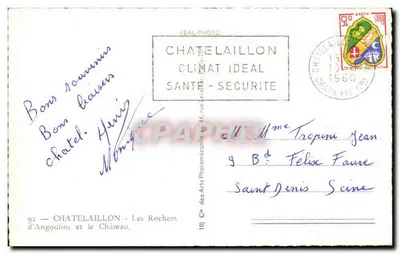 Châtelaillyon — Os Rochos de Angoulins e o Castelo — C° dos Arts Photomécanique — Verso