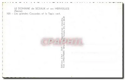 Les grandes Cascades et le Tapis vert — Domaine de Sceaux — Éditions d'Art GUY, Paris — Verso
