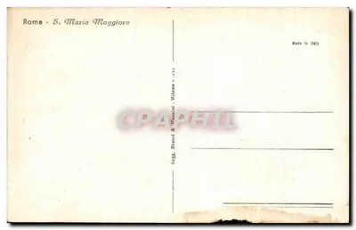 Rzym — S. Maria Maggiore — widok z kolumną i kościołem — Ing. Bracci & Maunzini - Mediolan - 1936 — Rewers