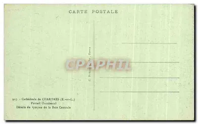 Szczegóły tympanu Baie Centrale — Katedra Chartres (E-et-L.) — G. Pouquiat, Denny — Rewers