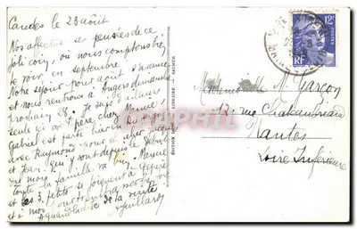 De Kerk van Candes — Omgeving van Saumur — Uitgave Liniâtre — Achterkant