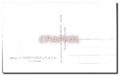 丰特夫罗修道院 — 回廊 — M. Chrétien 和儿子，昂热 — 背面